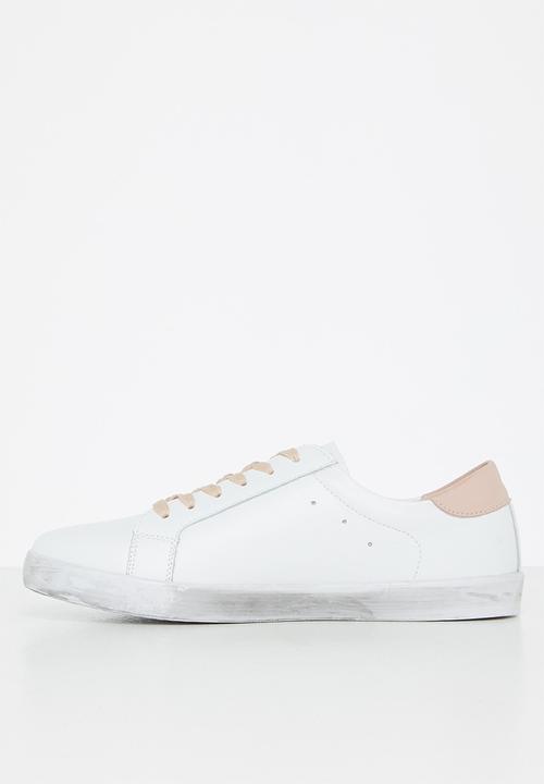 Julz - Zen leather sneaker - white & pink