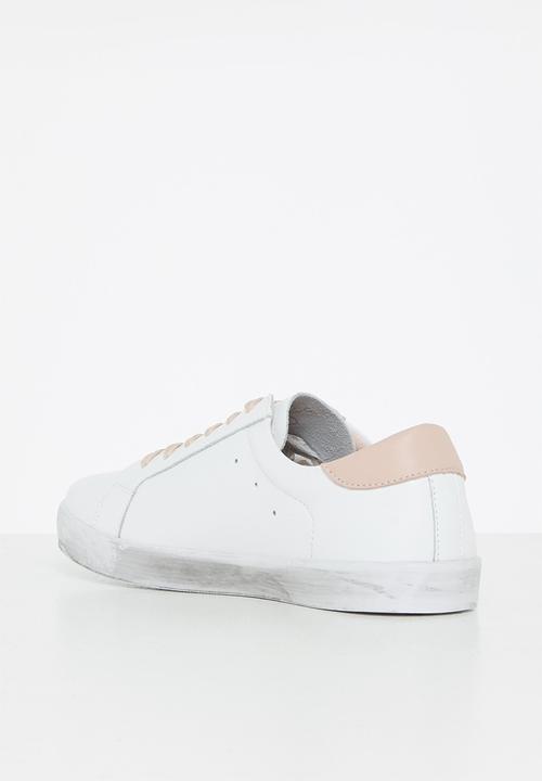 Julz - Zen leather sneaker - white & pink