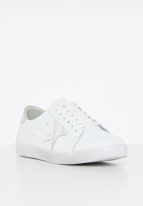 Julz - Zen leather sneaker - white & silver