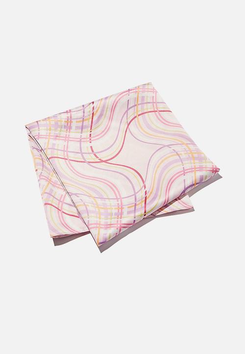 Rubi - Versatile scarf - pink brandy warped check