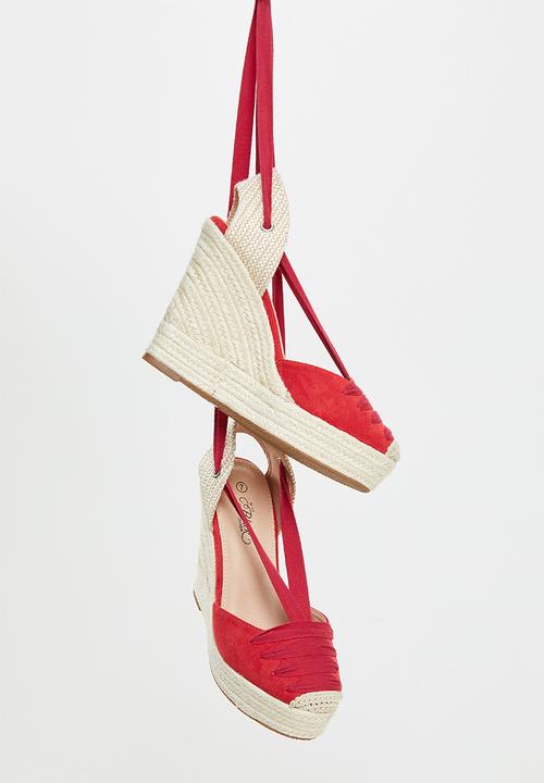 Miss Black - Moniker1 espadrille wedge heel - red