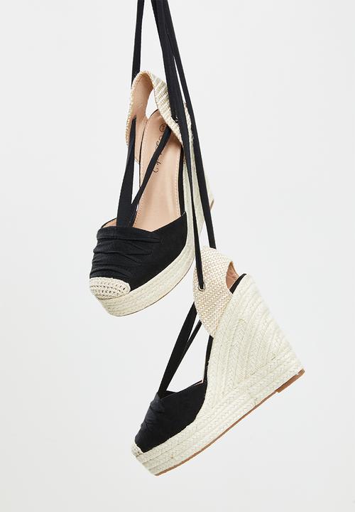 Miss Black - Moniker1 espadrille wedge heel - black