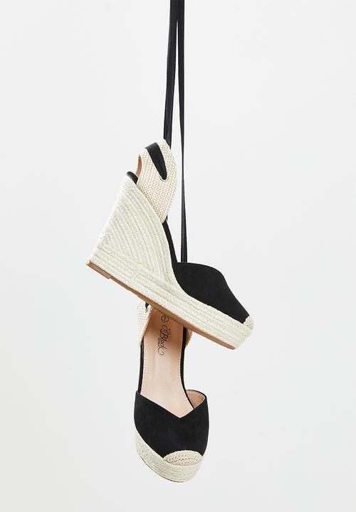 Miss Black - Moniker2 espadrille wedge heel - black