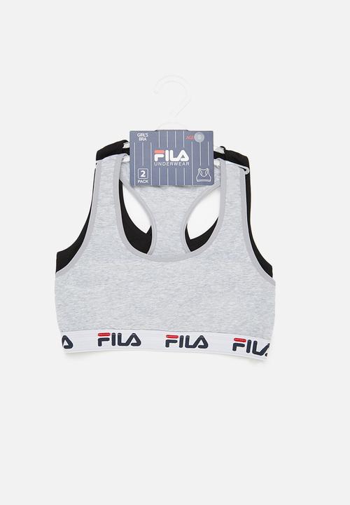 FILA - L24 2 Pack bra- black & grey