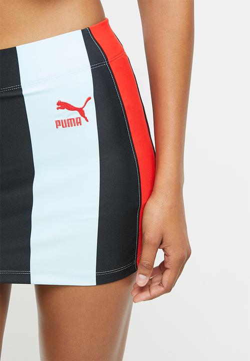 PUMA - Puma x Dua Lipa striped mini skirt - blue