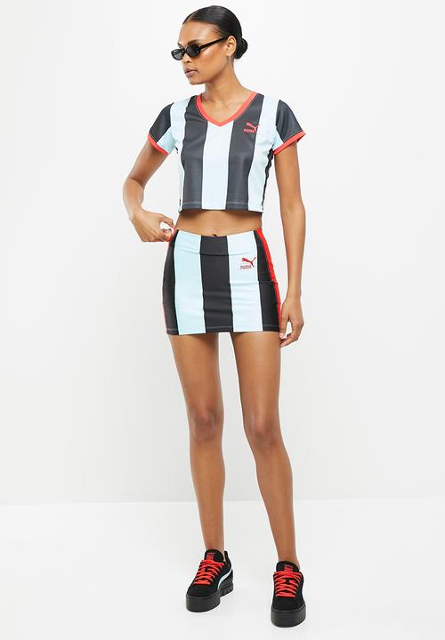 PUMA - Puma x Dua Lipa striped mini skirt - blue