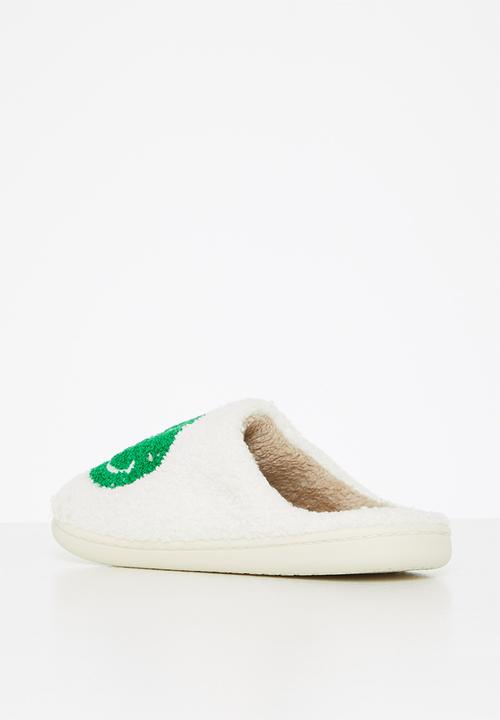 Public Desire - Smile slipper - green & ecru