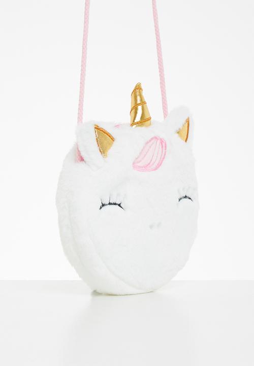 Pop Candy - Fluffy unicorn sling bag - white