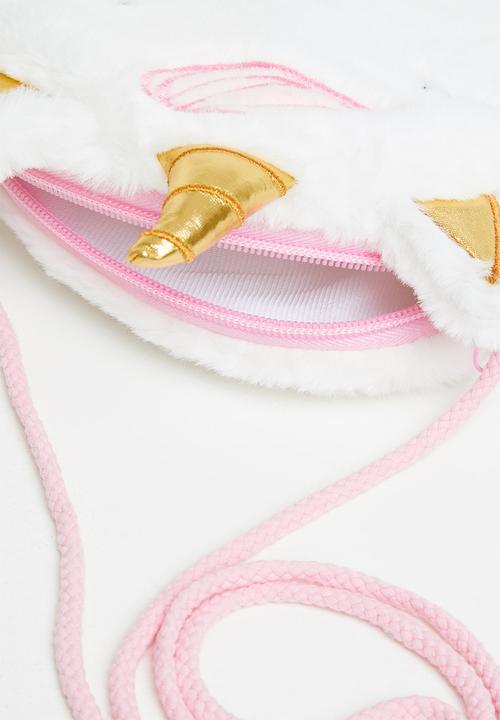 Pop Candy - Fluffy unicorn sling bag - white
