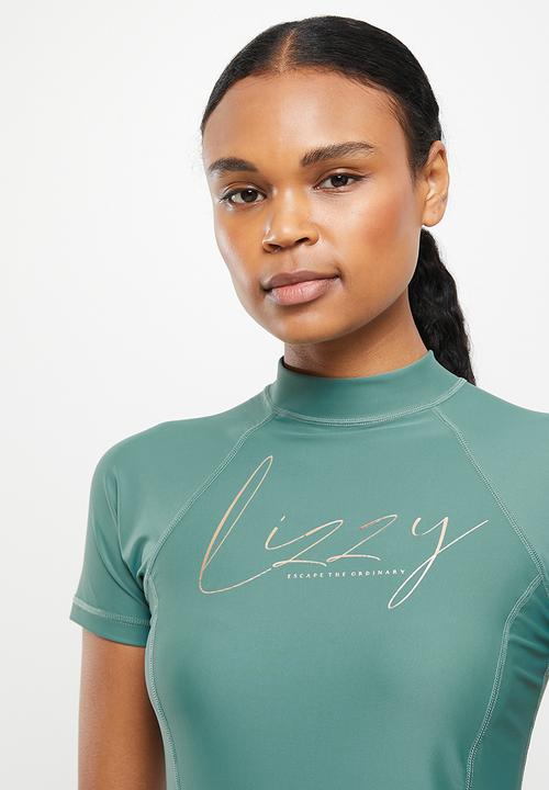 Lizzy - Lillee short sleeve rashie - sagebrush green