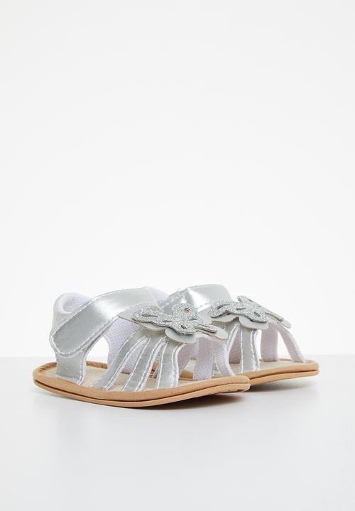 Pop Candy - Girls butterfly sandal - silver