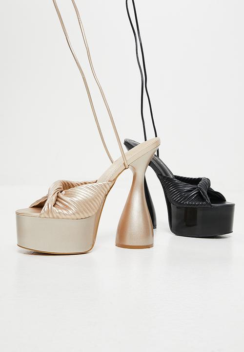 Rock & Co - Disco 2 tie leg platform heel - black