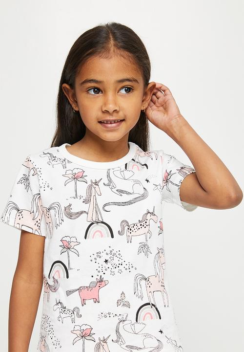 Pop Candy - Girls printed tee - white