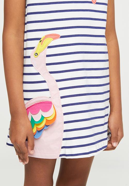 Pop Candy - Girls stripe flamingo dress - multi