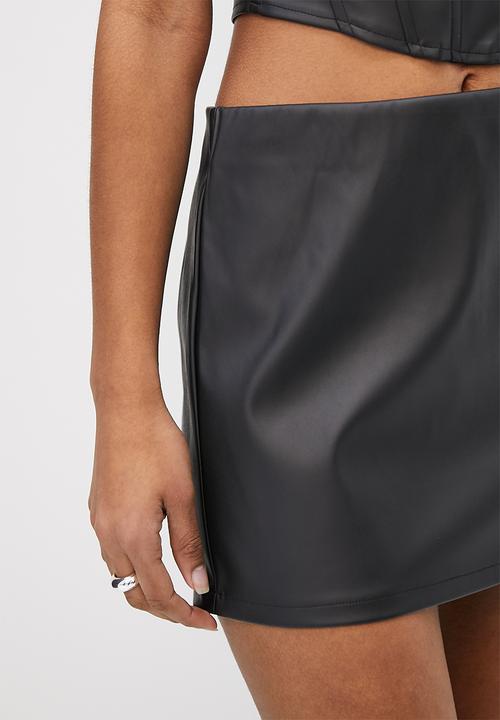 VELVET - Pu micro mini skirt - black
