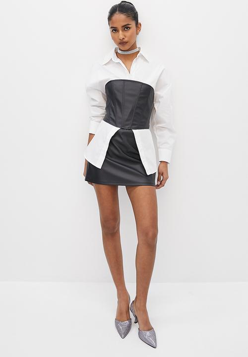 VELVET - Pu micro mini skirt - black