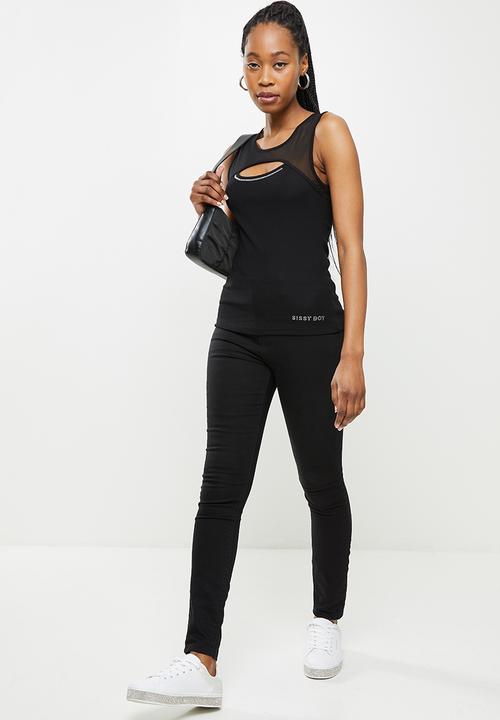 SISSY BOY - Fashion bling logo vest - black