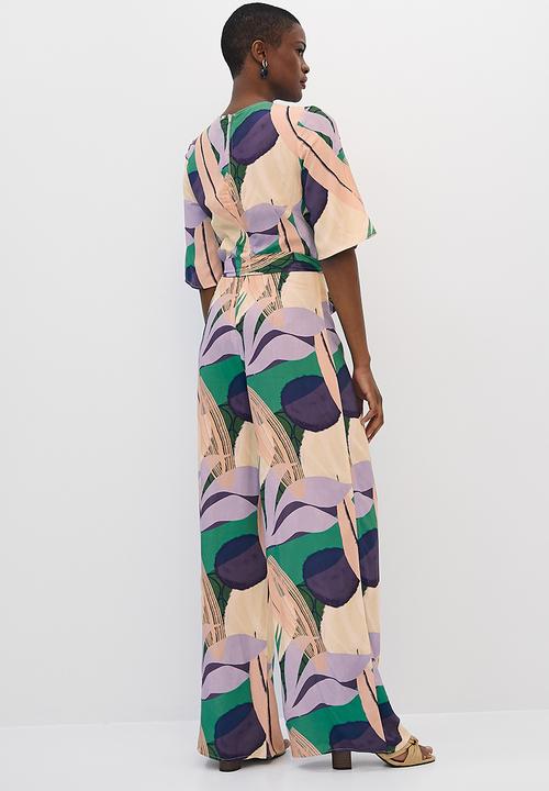 edit - Boxy shell belted jumpsuit - multi