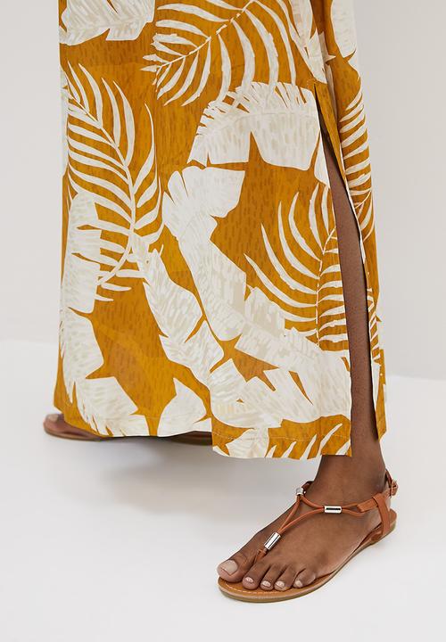 edit - A-line pull on maxi skirt - ochre palm