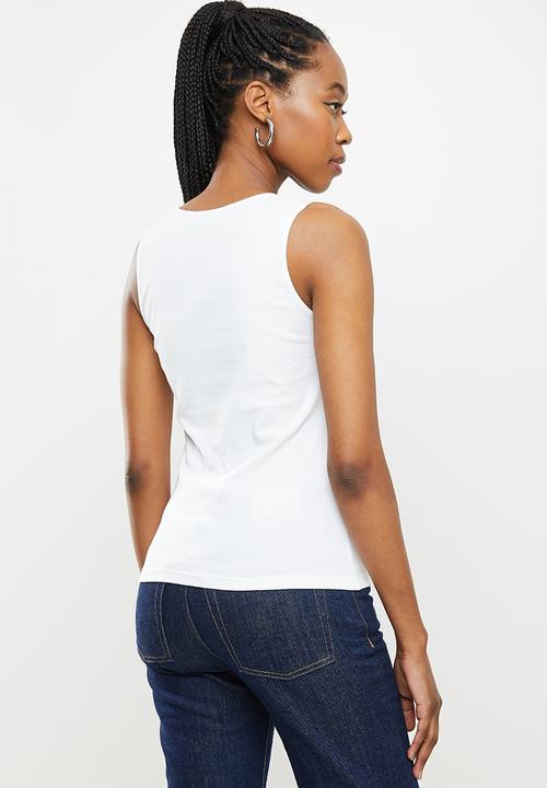 SISSY BOY - Fashion bling logo vest - white