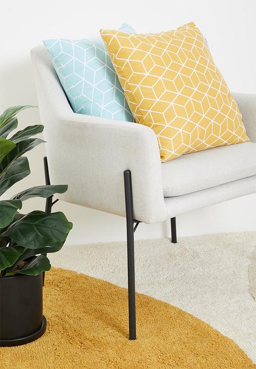 Sixth Floor - Cube geo cushion cover - mustard