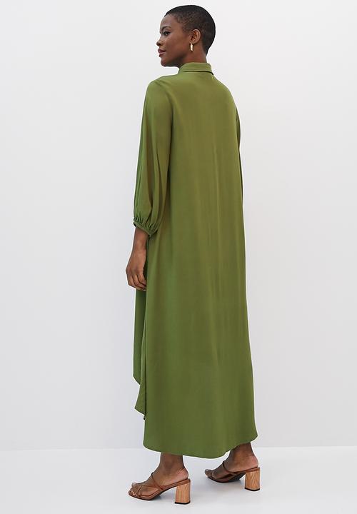edit - Bellow sleeve a-line shirt dress - khaki