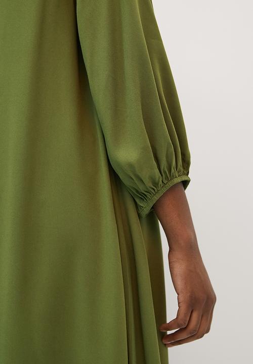 edit - Bellow sleeve a-line shirt dress - khaki