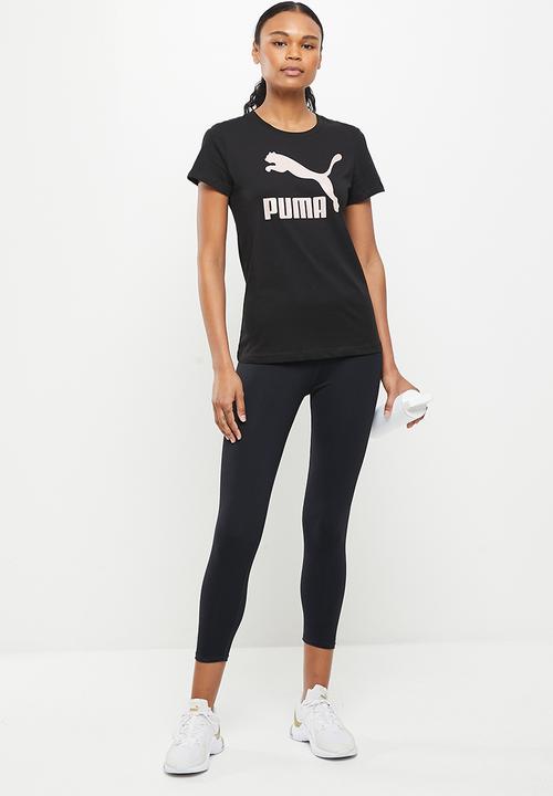 PUMA - Classic metallic logo tee - puma black/rose gold