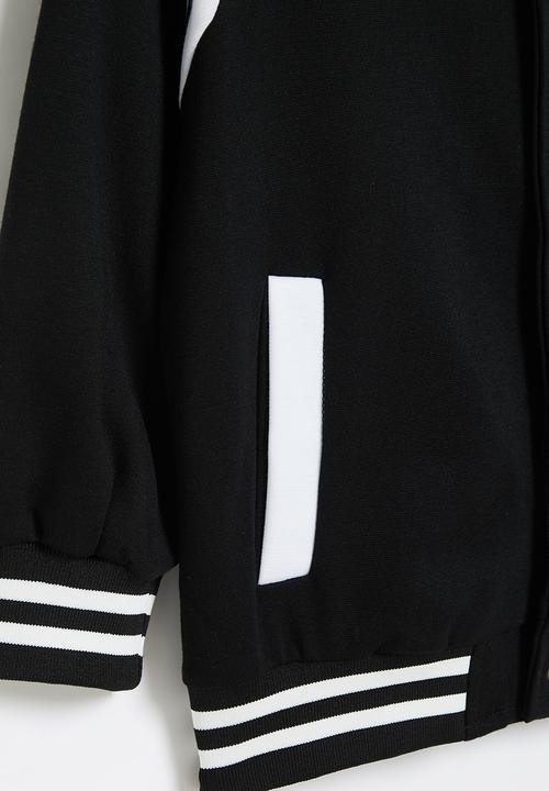 Rebel Republic - Boys baseball jacket - black & white