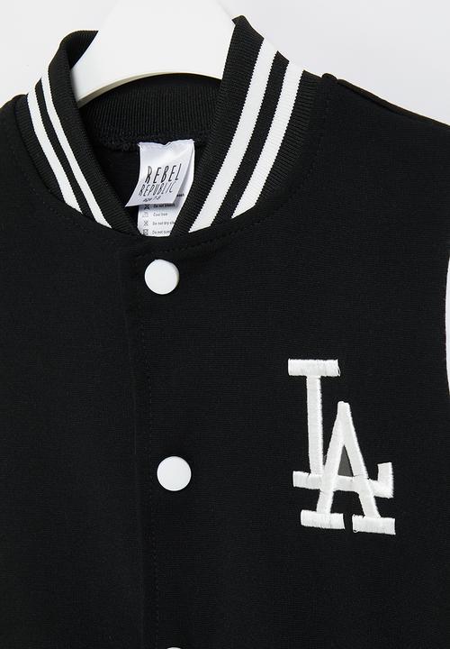Rebel Republic - Boys baseball jacket - black & white