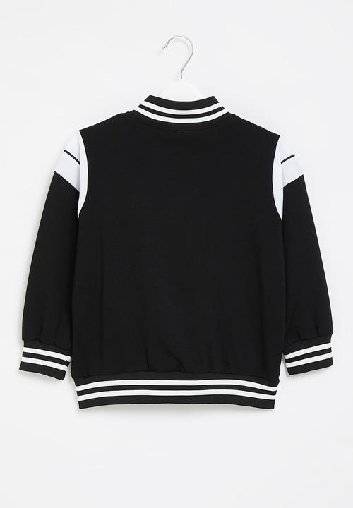 Rebel Republic - Boys baseball jacket - black & white