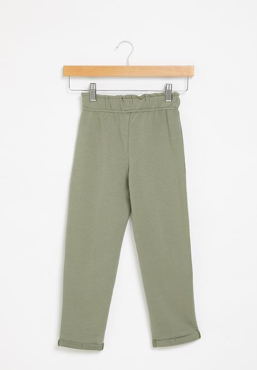 Superbalist - Paperbag fleece pant - olive
