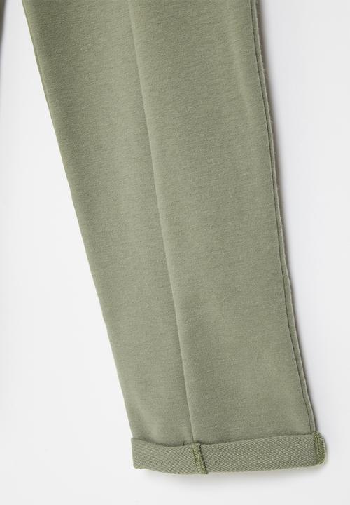 Superbalist - Paperbag fleece pant - olive
