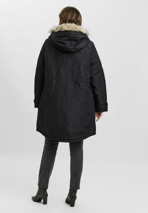 Vero Moda - Curve trok 3/4 parka  - black
