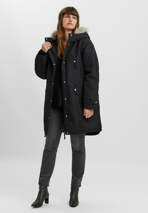 Vero Moda - Curve trok 3/4 parka  - black
