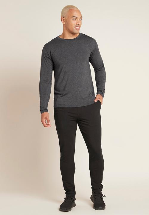 BOODY - Organic bamboo crew long sleeve T-shirt - dark marl