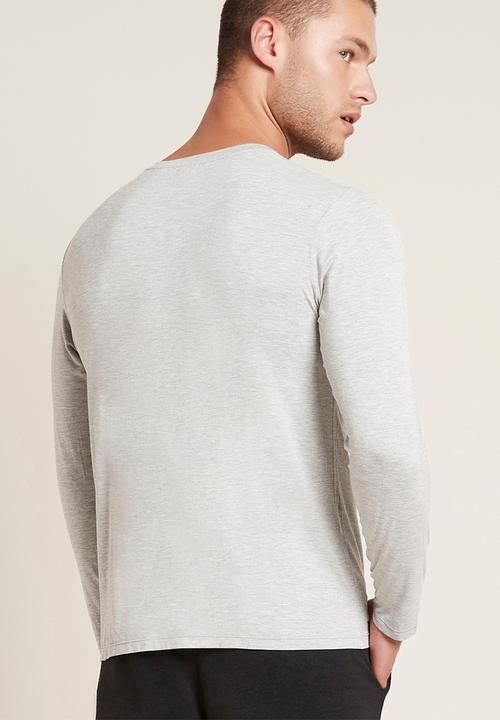 BOODY - Organic bamboo crew long sleeve T-shirt - light marl