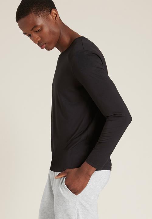 BOODY - Organic bamboo crew long sleeve T-shirt - black