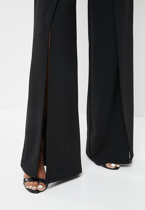 SISSY BOY - High waisted pant with front openings - black