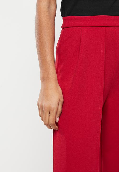 SISSY BOY - High waisted pant with front openings - deep red