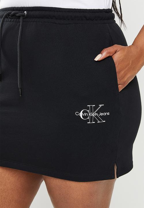 Calvin Klein - Plus two tone monogram skirt - black