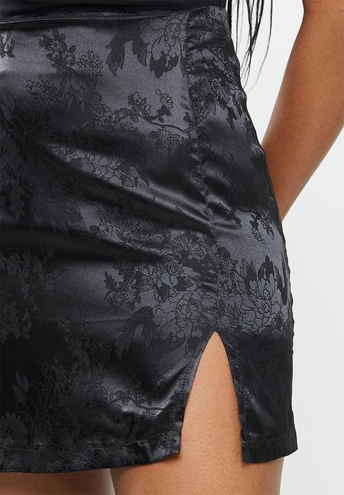 dailyfriday - Textured satin mini skirt - black