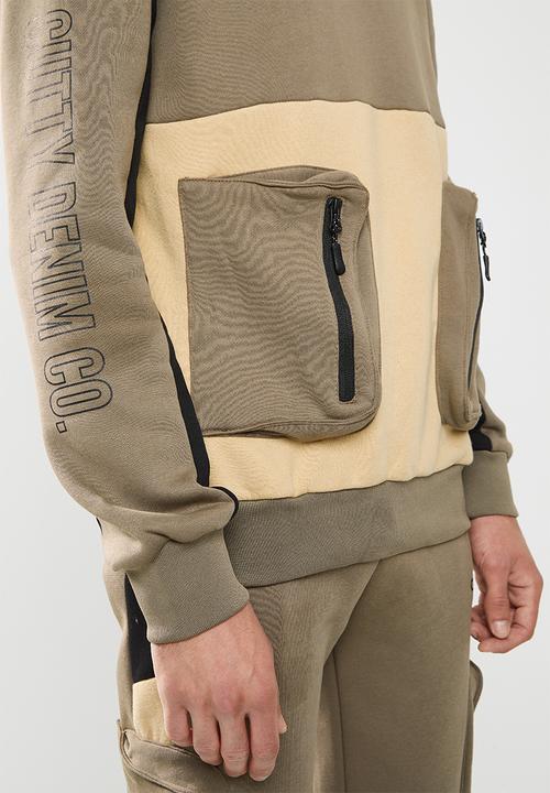 Cutty - Peace regular fit hooded sweater - taupe