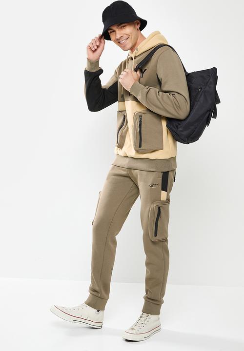 Cutty - Pure regular fit cargo track pants - taupe