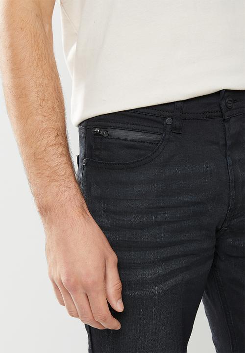 Cutty - Harper Coated skinny denim  - black