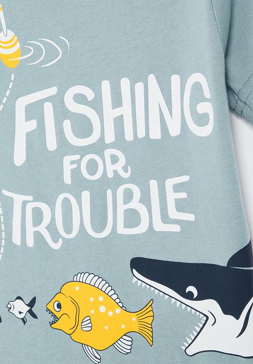 Pop Candy - Fishing for trouble tee - blue