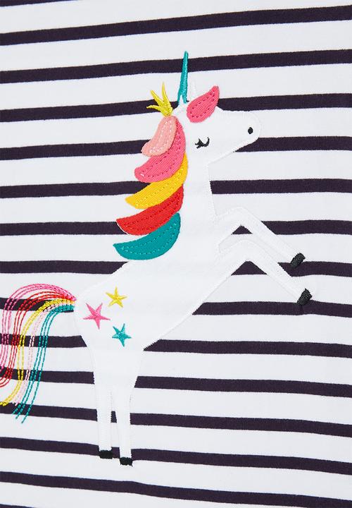Pop Candy - Stripe tee - white & navy