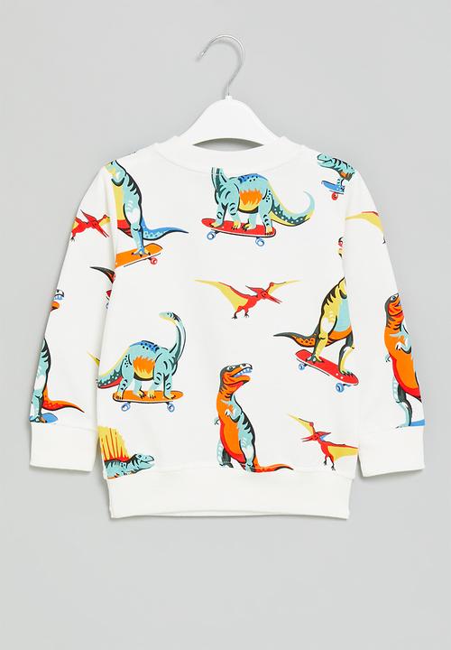 Pop Candy - Boys dino sweatshirt - white
