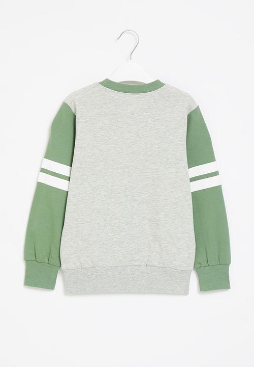 Pop Candy - Boys dino sweatshirt - grey & green