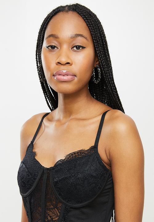 dailyfriday - Lace crop top- black